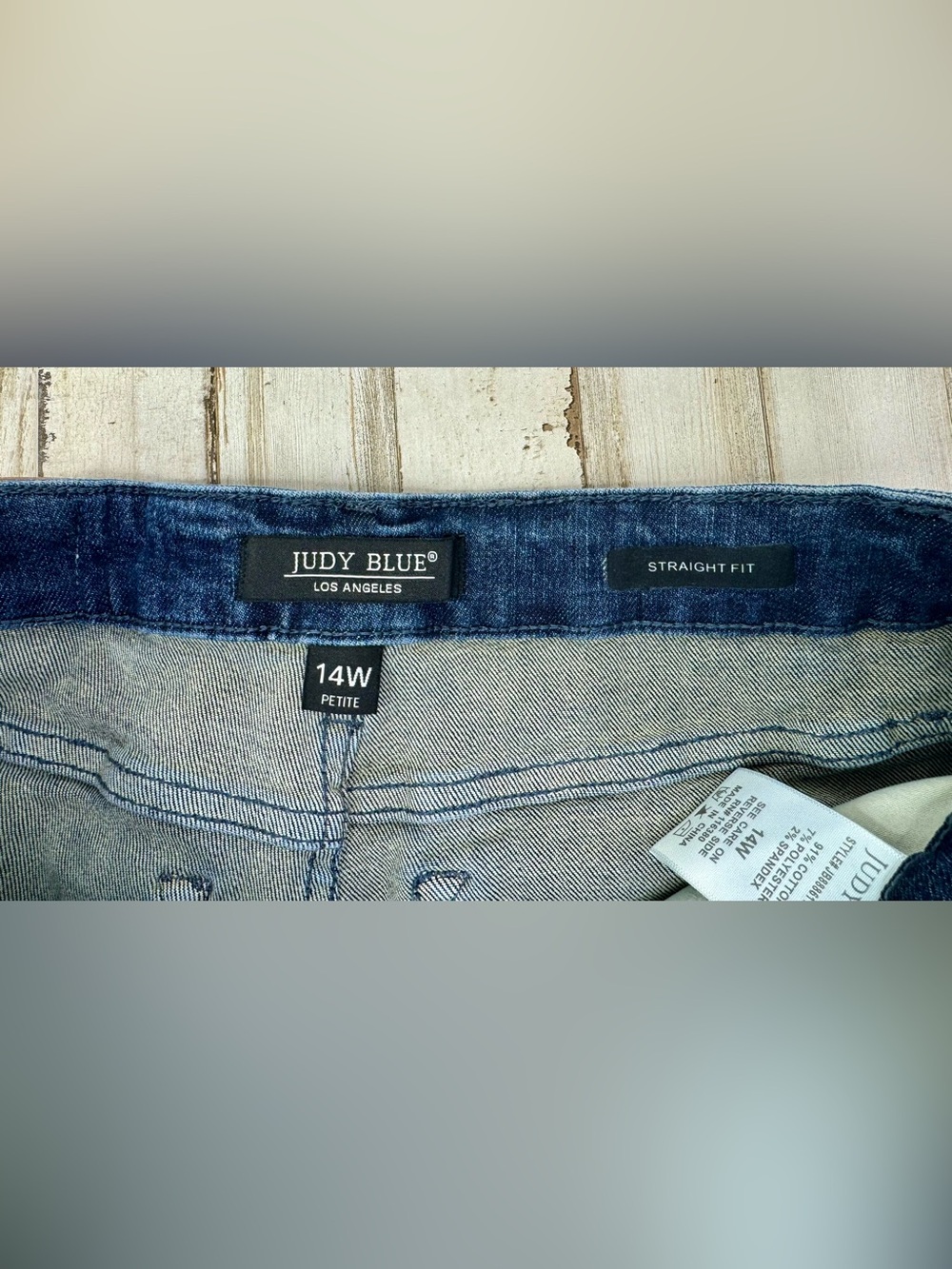 Judy Blue Jeans Womens 14W Petite Blue High Rise Straight Fit - Picture 4 of 11